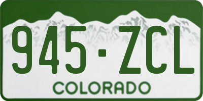 CO license plate 945ZCL