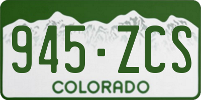 CO license plate 945ZCS