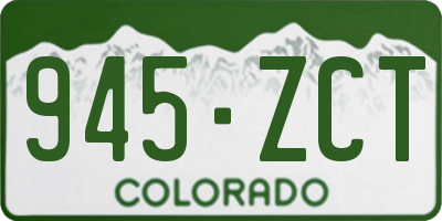 CO license plate 945ZCT
