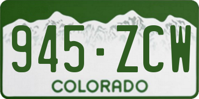 CO license plate 945ZCW