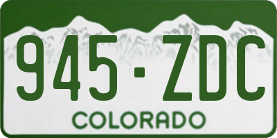 CO license plate 945ZDC