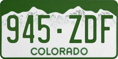CO license plate 945ZDF