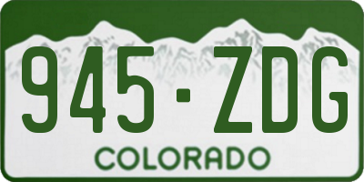 CO license plate 945ZDG