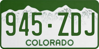 CO license plate 945ZDJ