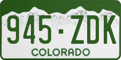 CO license plate 945ZDK