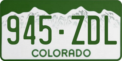 CO license plate 945ZDL