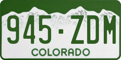 CO license plate 945ZDM