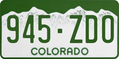 CO license plate 945ZDO