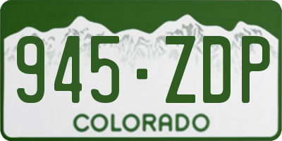 CO license plate 945ZDP