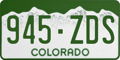 CO license plate 945ZDS