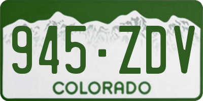CO license plate 945ZDV