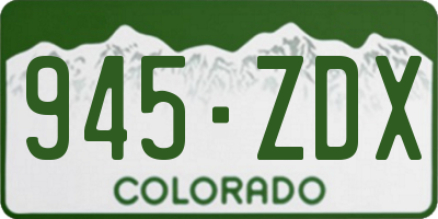 CO license plate 945ZDX