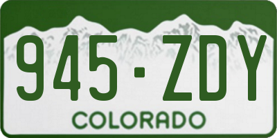 CO license plate 945ZDY