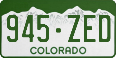 CO license plate 945ZED