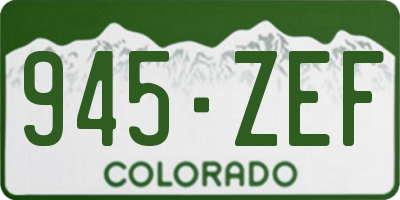 CO license plate 945ZEF