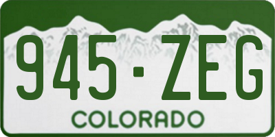 CO license plate 945ZEG