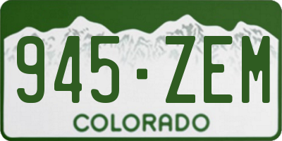 CO license plate 945ZEM
