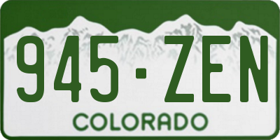 CO license plate 945ZEN