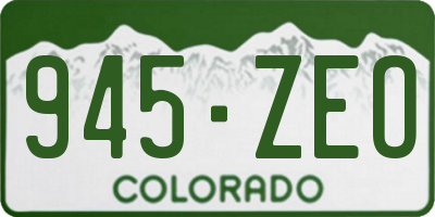 CO license plate 945ZEO