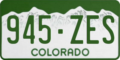 CO license plate 945ZES
