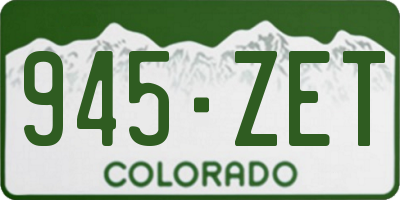 CO license plate 945ZET