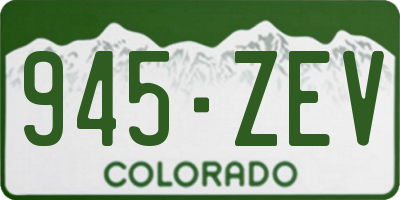 CO license plate 945ZEV