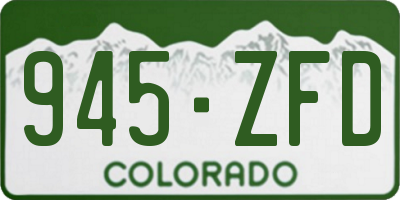 CO license plate 945ZFD