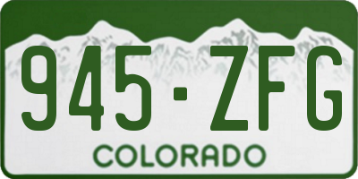 CO license plate 945ZFG