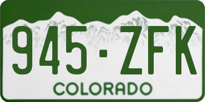 CO license plate 945ZFK