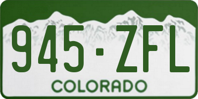 CO license plate 945ZFL