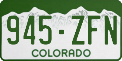 CO license plate 945ZFN