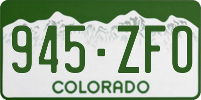 CO license plate 945ZFO