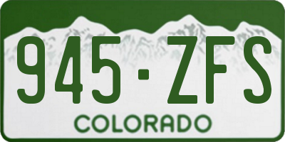 CO license plate 945ZFS