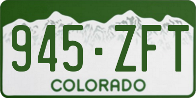 CO license plate 945ZFT