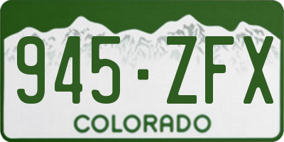 CO license plate 945ZFX