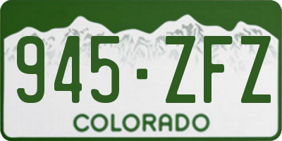 CO license plate 945ZFZ