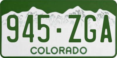 CO license plate 945ZGA