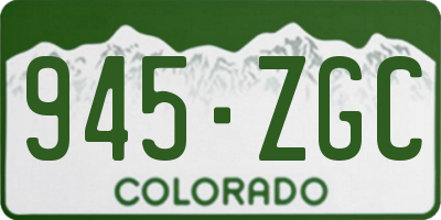 CO license plate 945ZGC
