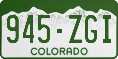 CO license plate 945ZGI