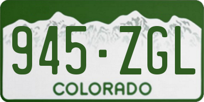 CO license plate 945ZGL