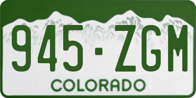 CO license plate 945ZGM