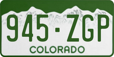 CO license plate 945ZGP