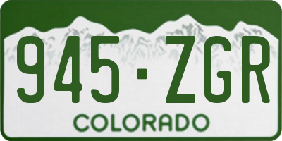 CO license plate 945ZGR