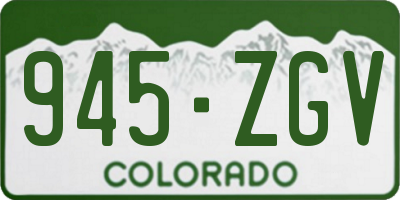 CO license plate 945ZGV