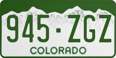 CO license plate 945ZGZ