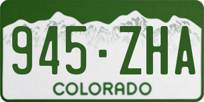 CO license plate 945ZHA