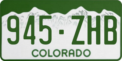 CO license plate 945ZHB