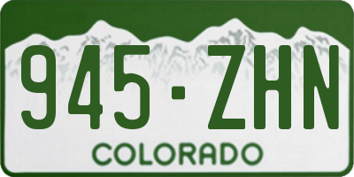 CO license plate 945ZHN