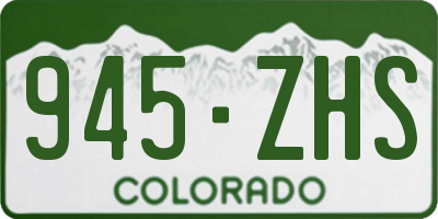 CO license plate 945ZHS