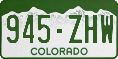 CO license plate 945ZHW